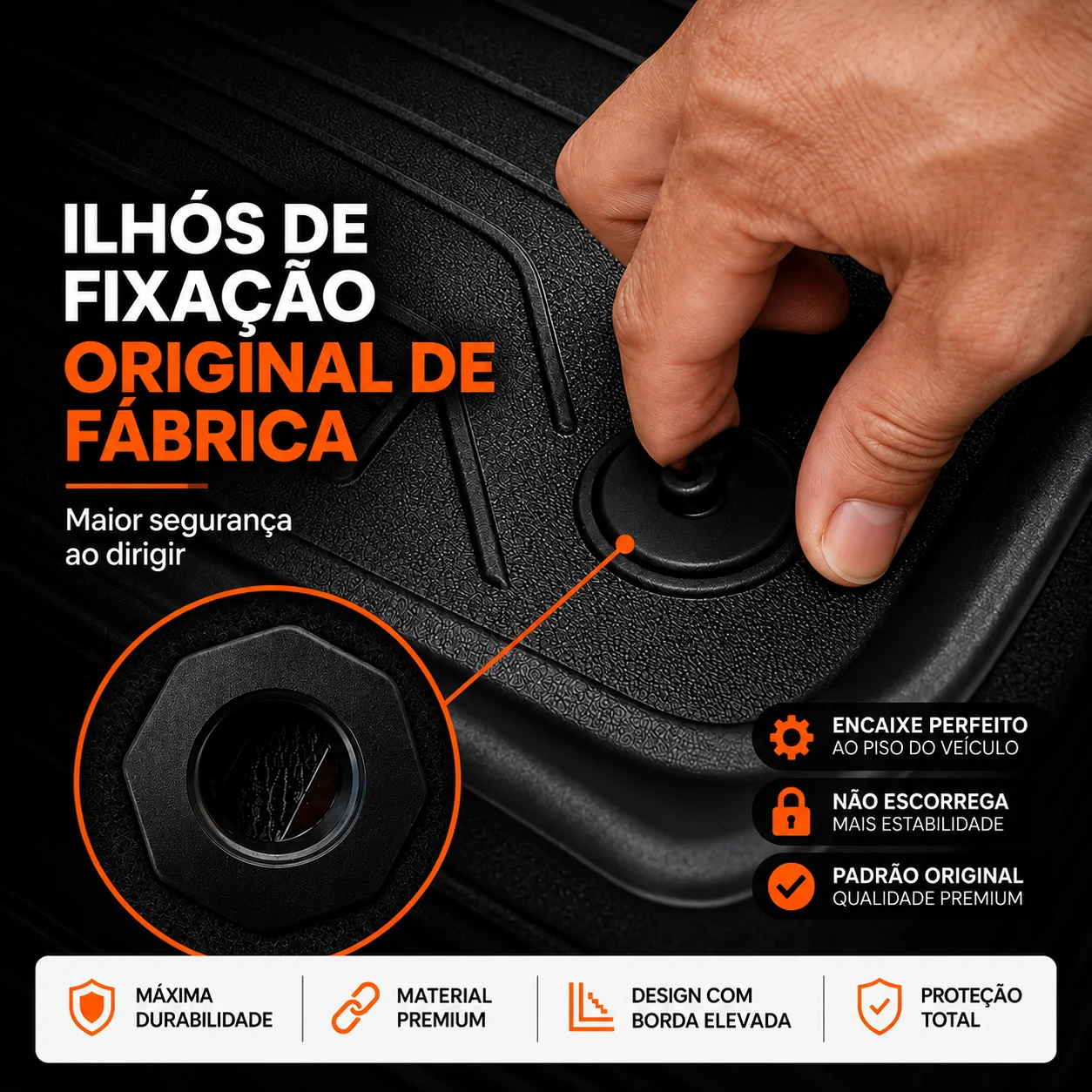 Ilhós de fixação original de fábrica